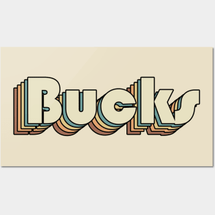 Bucks // Retro Rainbow Typography Style // 70s Posters and Art
